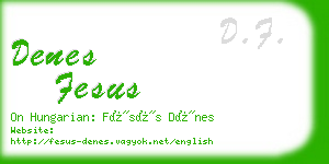 denes fesus business card